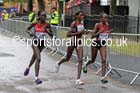 The leaders Flomena Cheyech Daniel (Kenya), Helalia Luleiko Johanner (Namibia) and Caroline Kilel (Kenya) in the womens Commonwealth Games Marathon, Glasgow. Photo: David T. Hewitson/Sports for All Pics
